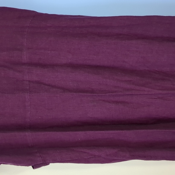 23" Pit-to-Pit MHM Melissa Harper 100% Linen Purple Dress HAS POCKETS - Picture 10 of 11
